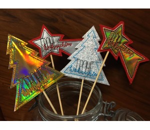 Stickserie ITH - 17 Blumenstecker Xmas